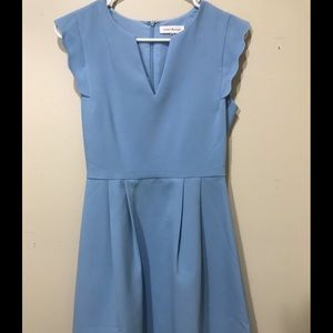 Mini light blue skater dress